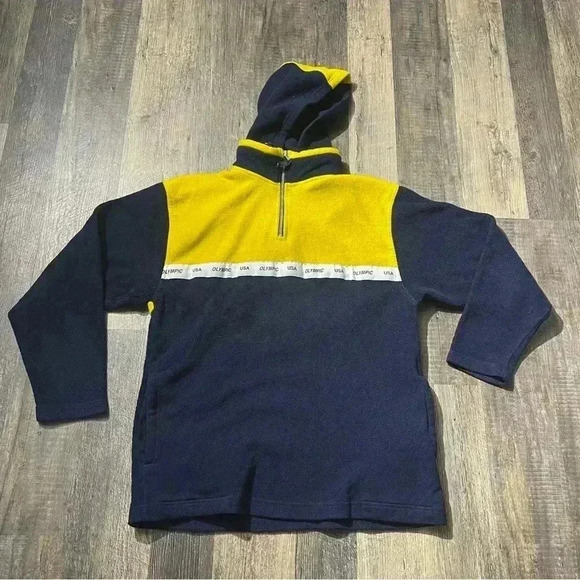 usa olympics Other - USA Olympic yellow and blue fleece pull over with hoodie Large